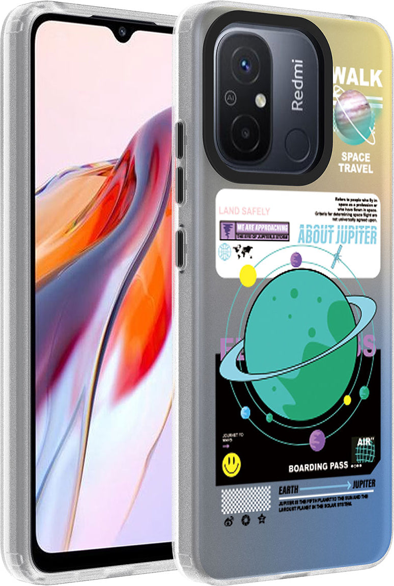 Xiaomi Redmi 12C Kılıf Desenli Mnc Dragon Sert Kapak-Gezegen