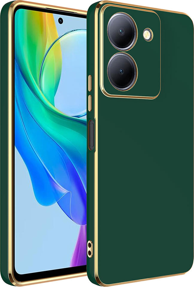 Vivo Y36 4g Kılıf Mnc Bark Kapak-Koyu Yeşil