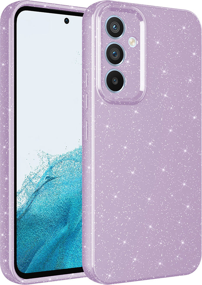 Galaxy A54 Kılıf Kamera Korumalı Simli Lüks Mnc Koton Kapak-Lila
