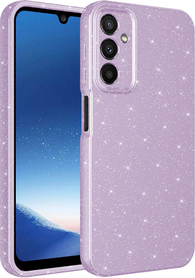 Galaxy A25 Kılıf Kamera Korumalı Simli Lüks Mnc Koton Kapak-Lila