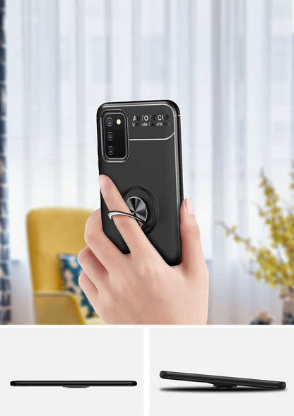 Galaxy A03S Kılıf Mnc Ravel Silikon Kapak-Siyah-Rose Gold