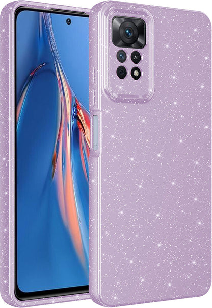 Xiaomi Redmi Note 12 Pro 4g Kılıf Kamera Korumalı Simli Lüks Mnc Koton Kapak-Lila