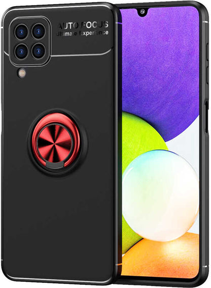Galaxy M32 Kılıf Mnc Ravel Silikon Kapak-Siyah-Kırmızı