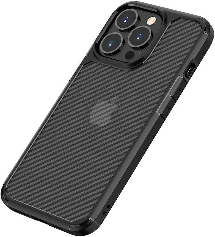 iPhone 13 Pro Max Kılıf Mnc Inoks Kapak-Siyah