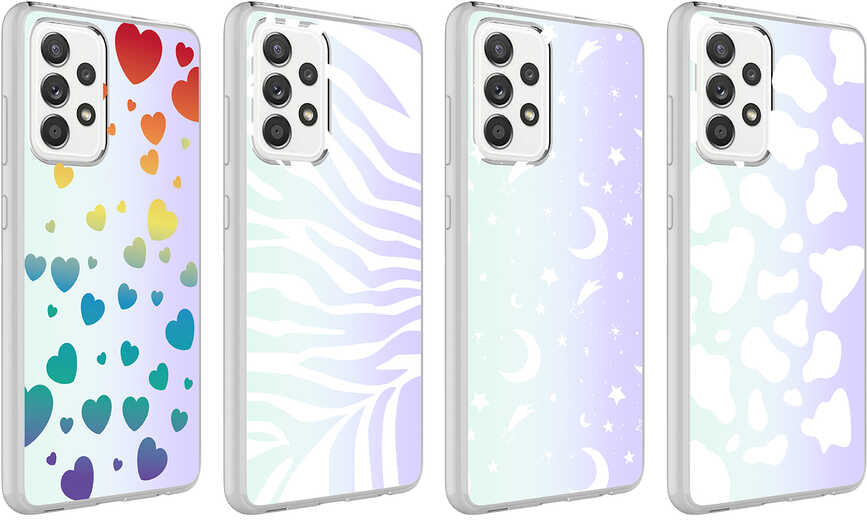 Galaxy A52 Kılıf Mnc M-Blue Desenli Kapak-Zebra No1