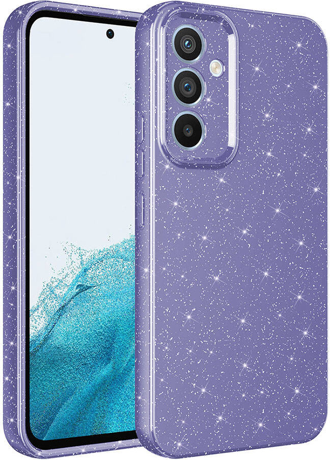 Galaxy A05S Kılıf Kamera Korumalı Simli Lüks Mnc Koton Kapak-Mor