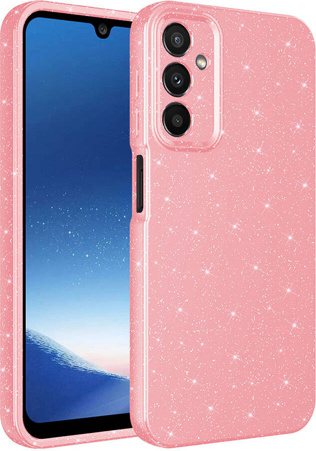 Galaxy A25 Kılıf Kamera Korumalı Simli Lüks Mnc Koton Kapak-Pembe