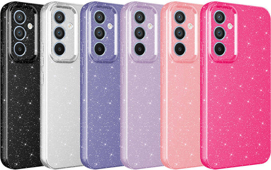 Galaxy A55 Kılıf Kamera Korumalı Simli Lüks Mnc Koton Kapak-Pembe Koyu
