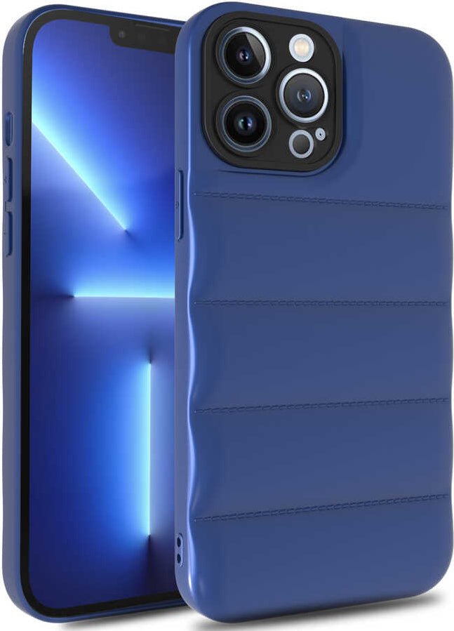 iPhone 12 Pro Kılıf Mnc Kasis Kapak-Saks Mavi