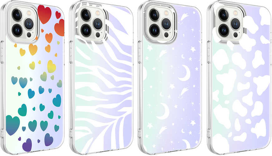 iPhone 13 Pro Kılıf Mnc M-Blue Desenli Kapak-Zebra No1