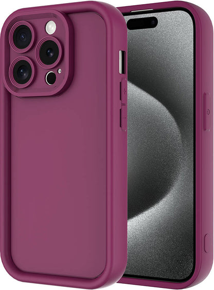 Apple iPhone 15 Pro Kılıf Kamera Korumalı Mnc Ananas Kapak-Mürdüm