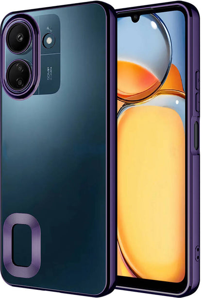 Xiaomi Redmi 13C Kılıf Kamera Korumalı Logo Gösteren Mnc Omega Kapak-Derin Mor