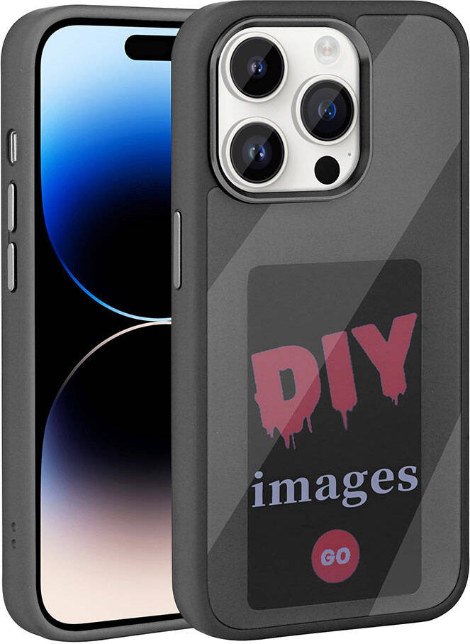 Apple iPhone 14 Pro Max Kılıf Ekranı Yansıtan Mnc Akıllı Nfc Kapak-Siyah
