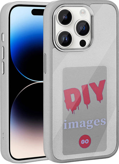 Apple iPhone 14 Pro Max Kılıf Ekranı Yansıtan Mnc Akıllı Nfc Kapak-Gri