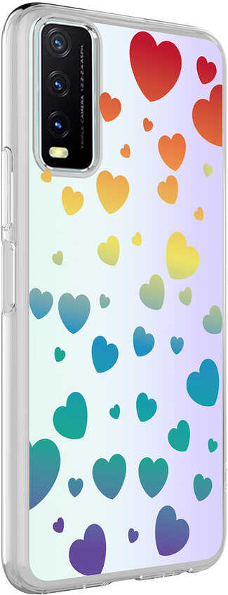 Vivo Y11S Kılıf Mnc M-Blue Desenli Kapak-Heart No3
