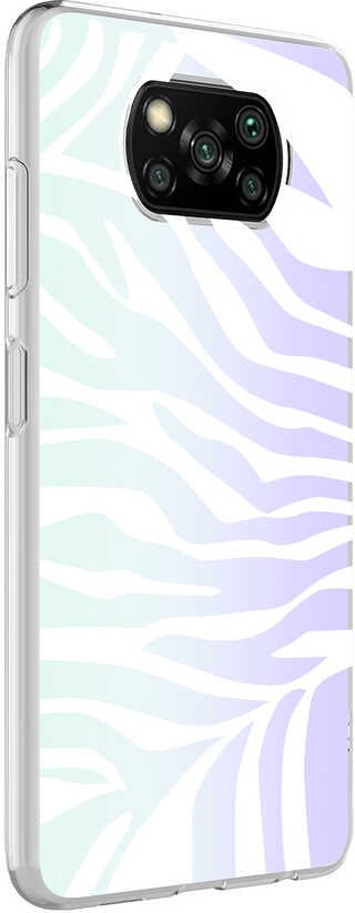 Xiaomi Poco X3 Kılıf Mnc M-Blue Desenli Kapak-Zebra No1