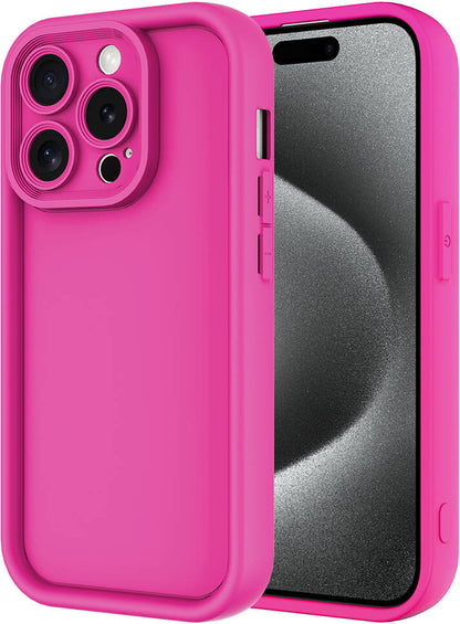 Apple iPhone 15 Pro Kılıf Kamera Korumalı Mnc Ananas Kapak-Pembe Koyu