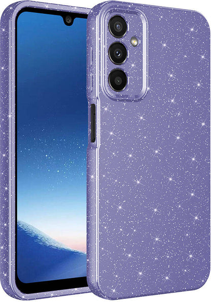 Galaxy A15 Kılıf Kamera Korumalı Simli Lüks Mnc Koton Kapak-Mor