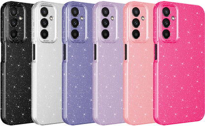 Galaxy A15 Kılıf Kamera Korumalı Simli Lüks Mnc Koton Kapak-Mor