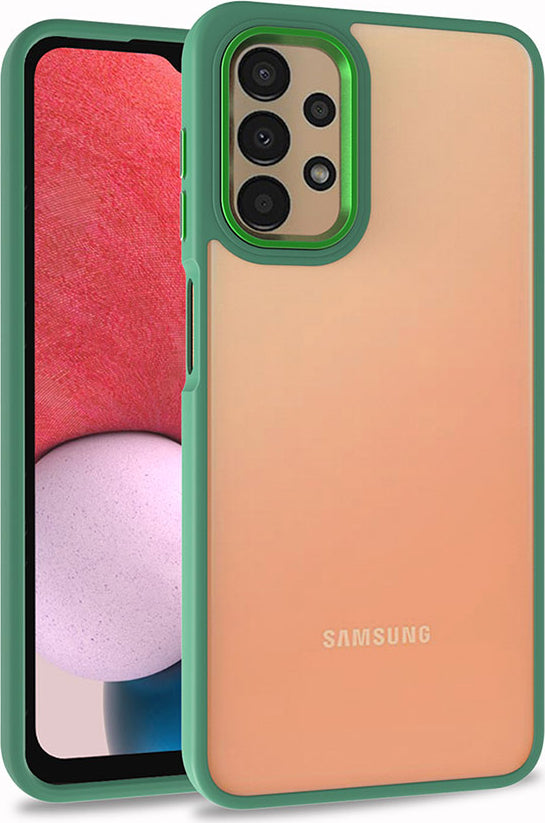 Galaxy A13 4g Kılıf Mnc Flora Kapak-Yeşil