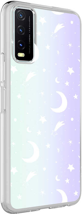 Vivo Y20 Kılıf Mnc M-Blue Desenli Kapak-Moon No4