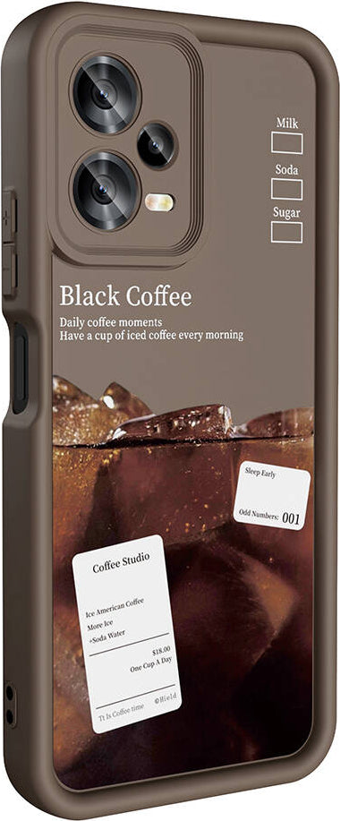 Xiaomi Redmi Note 12 5g Kılıf Kamera Korumalı Baskılı Arka Yüzey Mnc Klas Kapak-Koyu Kahve