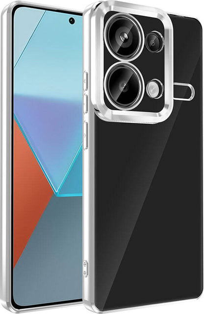 Xiaomi Redmi Note 13 Pro 4g Kılıf Kamera Korumalı Logo Gösteren Mnc Omega Kapak-Gümüş