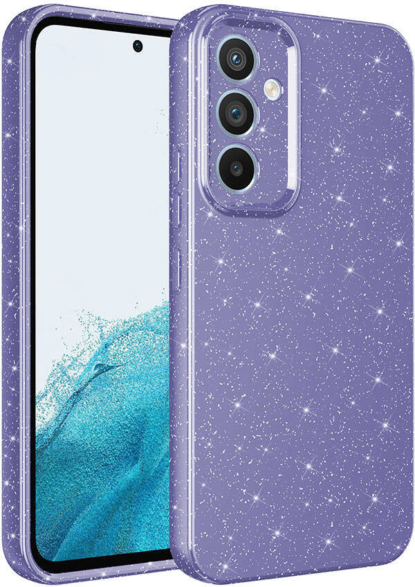 Galaxy S24 Kılıf Kamera Korumalı Simli Lüks Mnc Koton Kapak-Mor