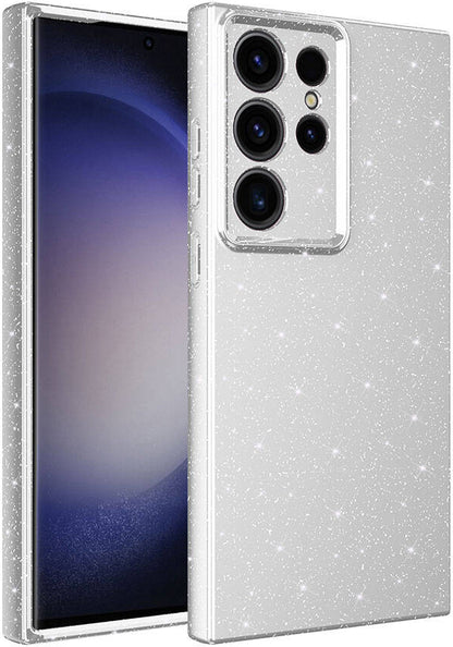 Galaxy S24 Ultra Kılıf Kamera Korumalı Simli Lüks Mnc Koton Kapak-Gümüş
