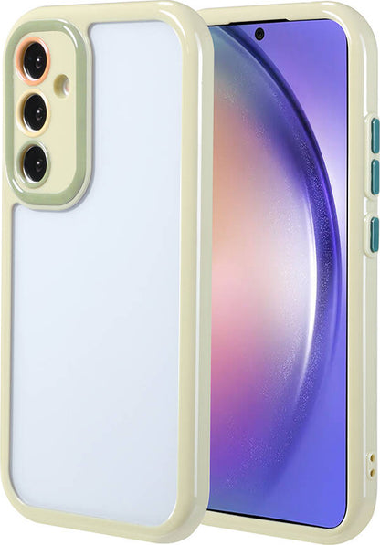 Galaxy A54 Kılıf Kamera Korumalı Renkli Kenar ve Çerçeve Tasarımlı Mnc Vitamin Kapak-Yeşil