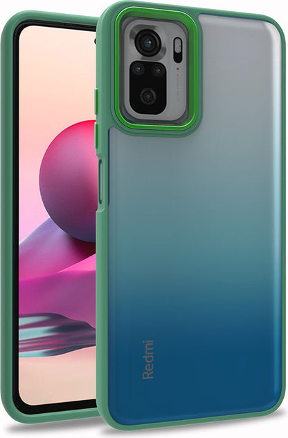 Xiaomi Redmi Note 10 Kılıf Mnc Flora Kapak-Yeşil