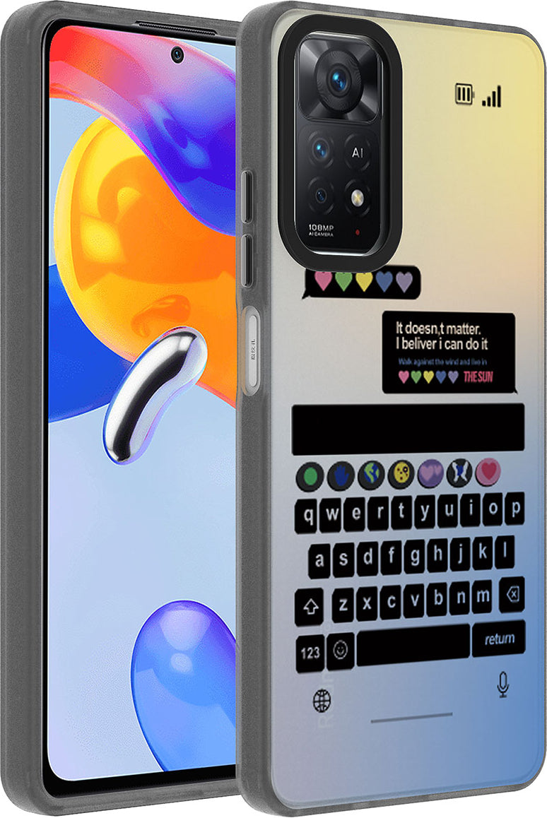 Xiaomi Redmi Note 11 Pro 5g Kılıf Desenli Mnc Dragon Sert Kapak-Klavye