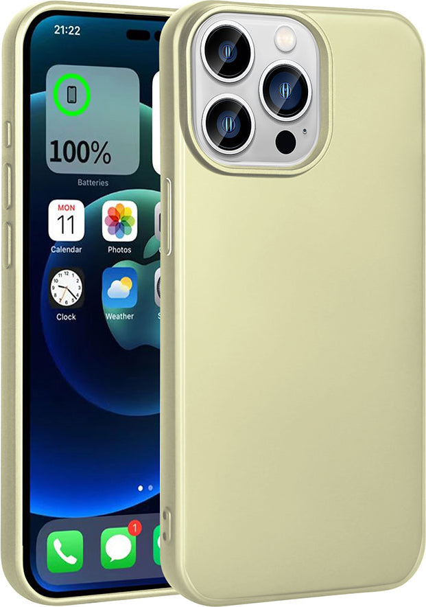Apple iPhone 15 Pro Kılıf Mnc Premier Silikon Kapak-Gold