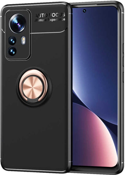 Xiaomi Mi 12 Kılıf Mnc Ravel Silikon Kapak-Siyah-Rose Gold