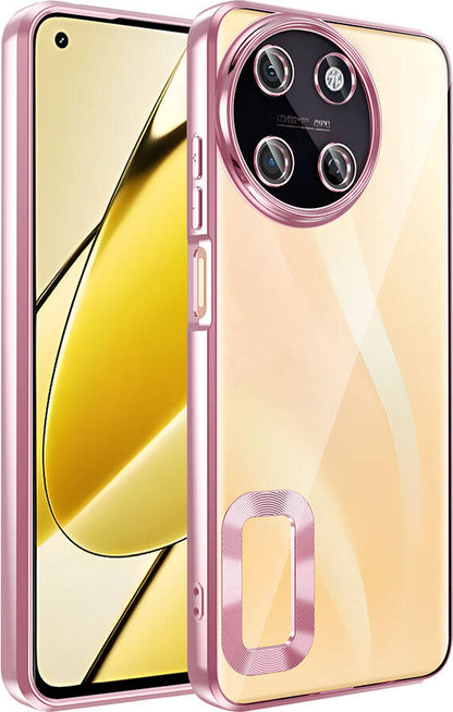 Realme 11 4g Kılıf Kamera Korumalı Logo Gösteren Mnc Omega Kapak-Rose Gold