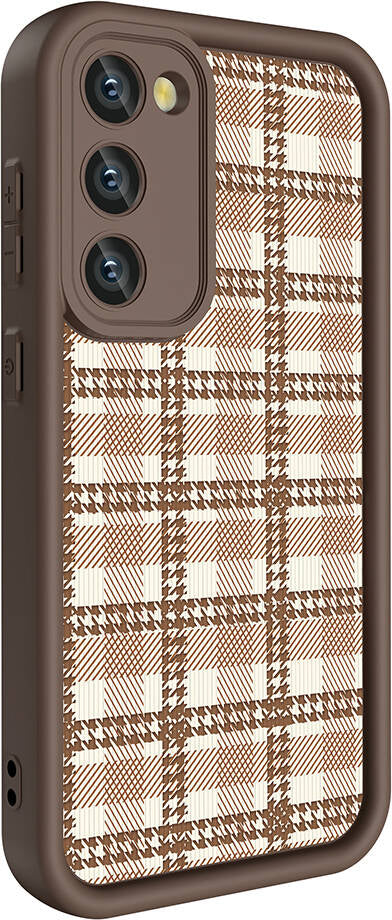 Galaxy S23 Kılıf Kamera Korumalı Baskılı Arka Yüzey Mnc Klas Kapak-Açık Kahve