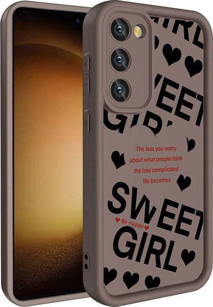 Galaxy S23 Kılıf Kamera Korumalı Baskılı Arka Yüzey Mnc Klas Kapak-Açık Kahve