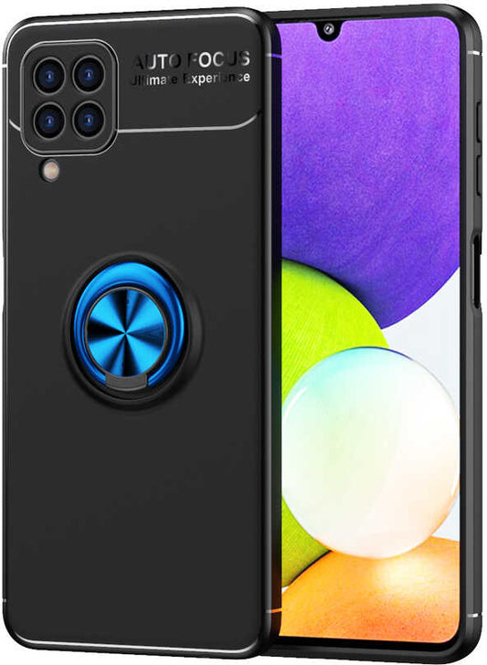 Galaxy M32 Kılıf Mnc Ravel Silikon Kapak-Siyah-Mavi