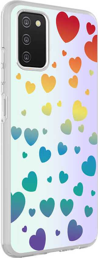 Galaxy A03S Kılıf Mnc M-Blue Desenli Kapak-Heart No3