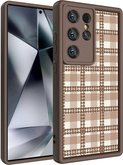 Galaxy S24 Ultra Kılıf Kamera Korumalı Baskılı Arka Yüzey Mnc Klas Kapak-Açık Kahve