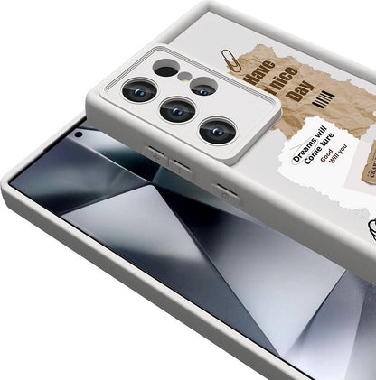 Galaxy S24 Ultra Kılıf Kamera Korumalı Baskılı Arka Yüzey Mnc Klas Kapak-Açık Kahve