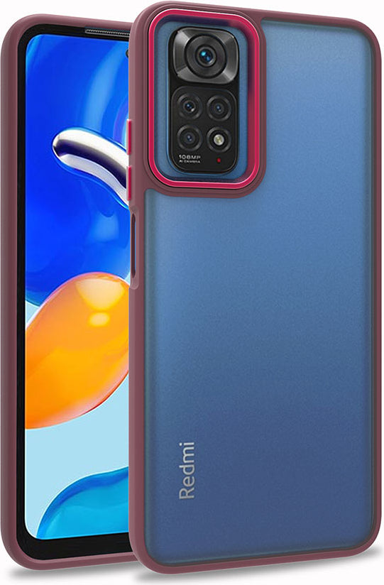 Xiaomi Redmi Note 11 Pro 5g Kılıf Mnc Flora Kapak-Kırmızı