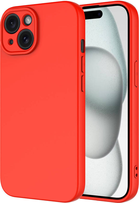 Apple iPhone 15 Plus Kılıf Mnc Mara Laaakan Kapak-Kırmızı
