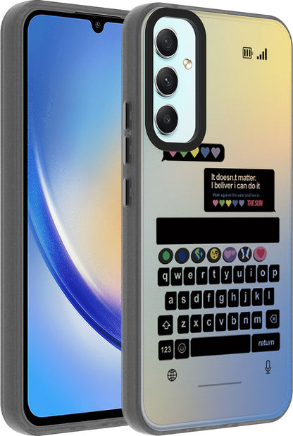 Galaxy A34 Kılıf Desenli Mnc Dragon Sert Kapak-Klavye