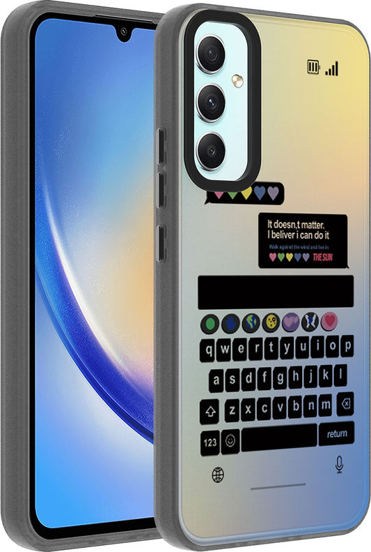 Galaxy A34 Kılıf Desenli Mnc Dragon Sert Kapak-Klavye