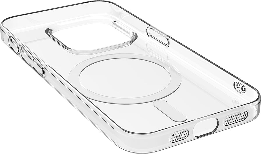 Apple iPhone 15 Pro Max Kılıf Mnc Magsafe Şarj Özellikli Şeffaf Tek Kamera Çerçeveli Porto Kapak-Renksiz