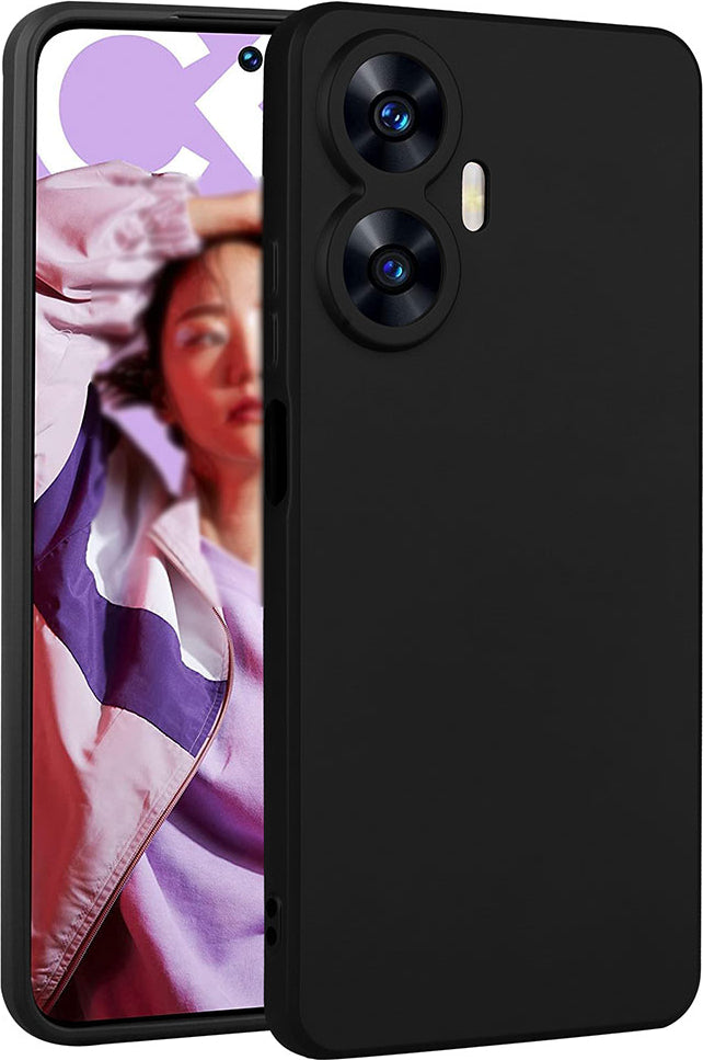 Realme C55 Kılıf Mnc Premier Silikon Kapak-Siyah