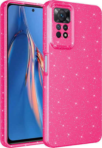 Xiaomi Redmi Note 12 Pro 4g Kılıf Kamera Korumalı Simli Lüks Mnc Koton Kapak-Pembe Koyu
