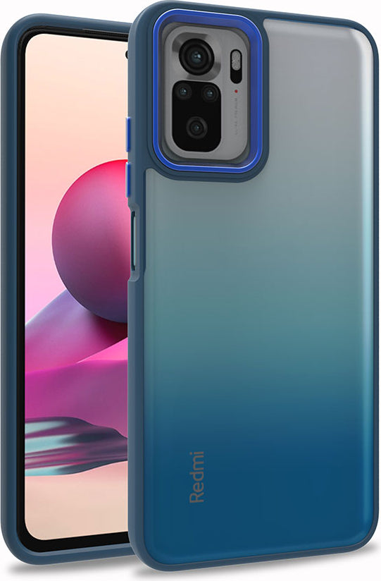 Xiaomi Redmi Note 10 Kılıf Mnc Flora Kapak-Mavi