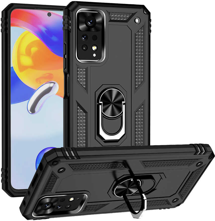 Xiaomi Redmi Note 11 Pro 5g Kılıf Mnc Vega Kapak-Siyah